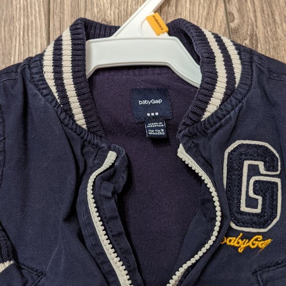 [KIDS 2/$30] EUC Baby Boy (0-3M) - GAP Baseball Jacket - Picture 3 of 8
